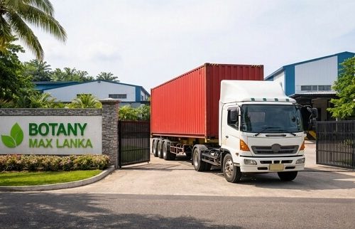 truck coming out of botany max lanka factory